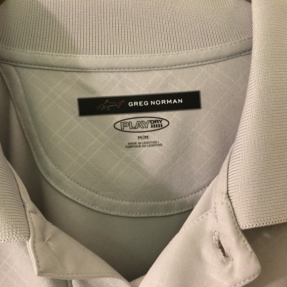 Greg Norman Men's Golf Shirt Gray Pre-Owned Size M - Picture 5 of 8